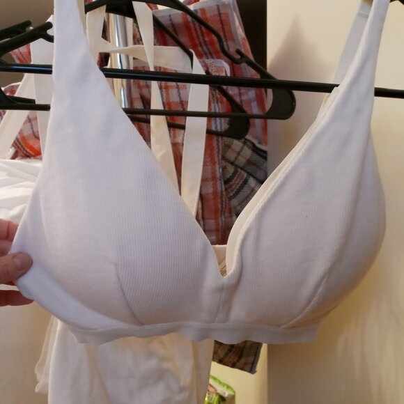 New Knix Micro Modal Rib Bralette 32D 32DD 32E/DDD. White. - Picture 3 of 5